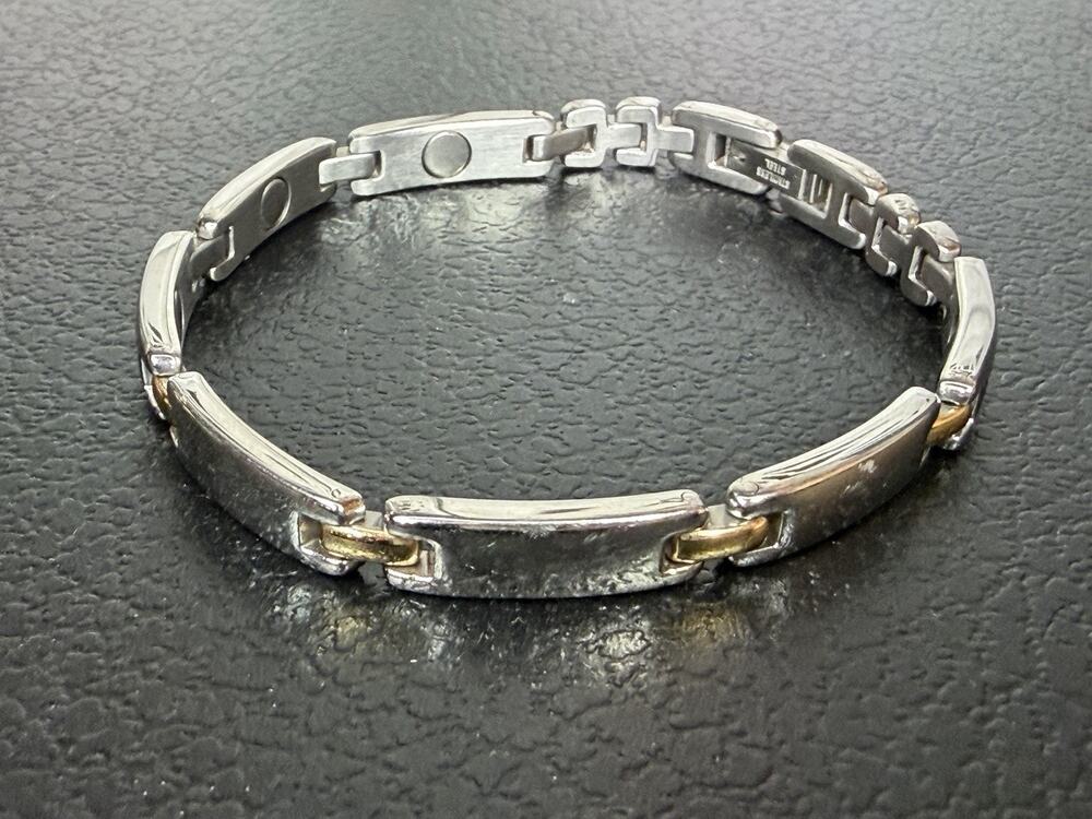 Sabona Brushed Stainless Steel Magnet Bracelet Unisex Classic Look